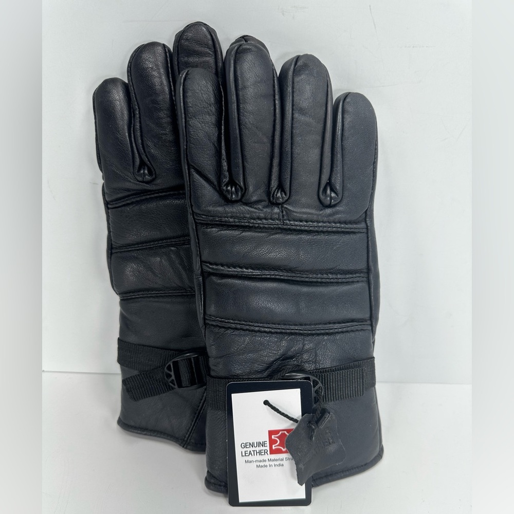 NWT - Men’s Nuage Fully Lined Fine Leather Gloves - Size Large - Black